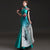 Ruffle Sleeve Floral Embroidery Mermaid Chinese Evening Dress