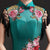 Ruffle Sleeve Floral Embroidery Mermaid Chinese Evening Dress