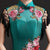 Robe de soirée chinoise sirène à broderie florale à manches à volants