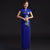 Peacock Embroidery Traditional Cheongsam Qipao Chinese Evening Dress