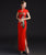 Peacock Embroidery Traditional Cheongsam Qipao Chinese Evening Dress