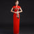 Peacock Embroidery Traditional Cheongsam Qipao Chinese Evening Dress