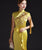 Cheongsam Top Mermaid Chinese Evening Dress with Floral Embroidery & Tassels