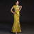 Cheongsam Top Mermaid Chinese Evening Dress with Floral Embroidery & Tassels