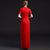 Floral Embroidery Traditional Cheongsam Chinese Evening Dress