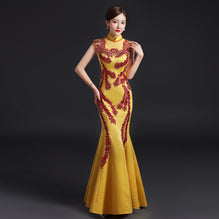 2022 Designer Gold Yellow Mermaid Prom Dresses Heavy Beading Side Split  Evening Gowns Ruffled Arabic Formal Party Dress Custom