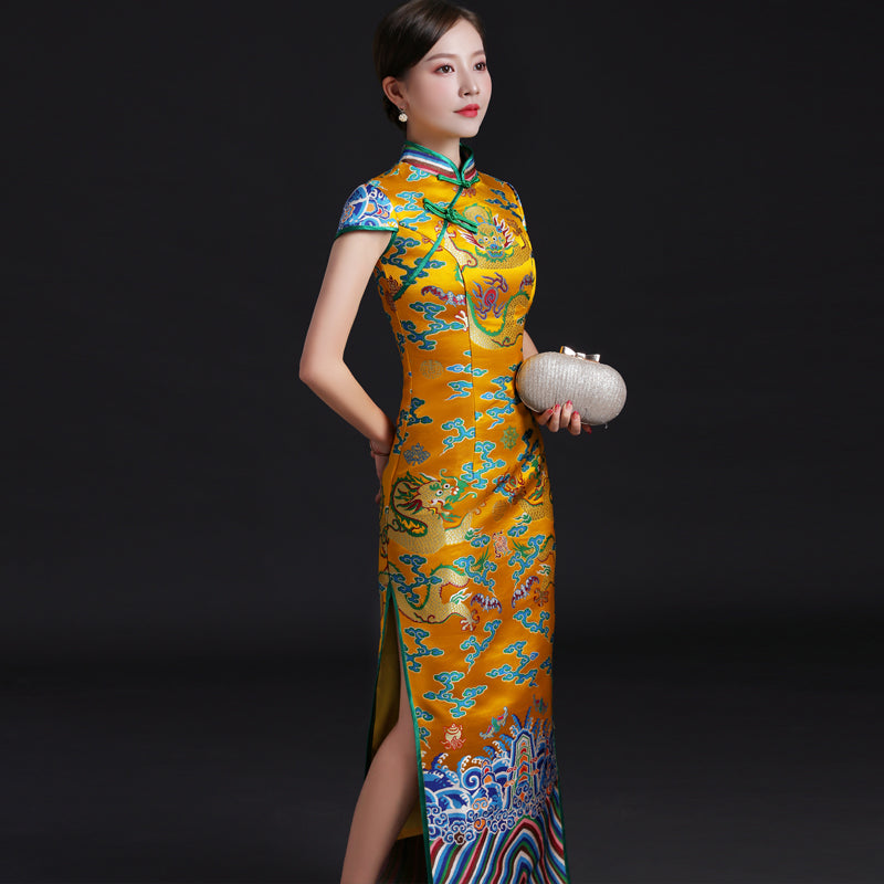 traditional chinese formal dress Cheongsam Dress Vintage for Women Chinese Qipao Traditional 3/4 Sleeve Size 4-14