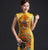 Vestido de noche chino cheongsam tradicional con brocado de patrón auspicioso