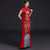 Vestido de noche chino de sirena con brocado superior cheongsam con patrón auspicioso