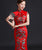 Motif de bon augure Cheongsam Top Brocart Sirène Robe de soirée chinoise