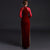 Lace Sleeves Velvet Traditional Cheongsam Chinese Evening Dress