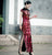 Floral Sequins Cap Sleeve Traditional Cheongsam Chinese Evening Dress