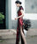 Floral Sequins Cap Sleeve Traditional Cheongsam Chinese Evening Dress