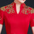Broderie florale à manches courtes jupe plissée pleine longueur robe de bal chinoise