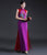 Sleevless Floral Embroidery Full Length Cheongsam Chinese Prom Dress