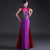 Sleevless Floral Embroidery Full Length Cheongsam Chinese Prom Dress