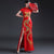 Vestido de fiesta chino cheongsam con manga casquillo bordado de dragón