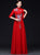 Floral Embroidery Half Sleeve Cheongsam Top Chinese Prom Dress