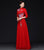 Floral Embroidery Half Sleeve Cheongsam Top Chinese Prom Dress