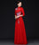 Chinesisches Abendkleid mit Blumenstickerei und halben Ärmeln Cheongsam Top
