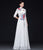 Floral Embroidery Half Sleeve Cheongsam Top Chinese Prom Dress