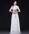 Floral Embroidery Half Sleeve Cheongsam Top Chinese Prom Dress