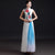 Floral Embroidery Sleeveless Cheongsam Top Chinese Prom Dress