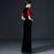 Ruffle Sleeve Open Front Mermaid Cheongsam Velvet Chinese Prom Dress