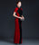 Short Sleeve Mermaid Cheongsam Velvet Chinese Prom Dress with Sequins