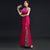 Vestido de fiesta chino de sirena con costura de encaje floral con borla