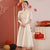 Puff Sleeve Floral Lace Cheongsam Top Chinese Prom Dress with Tassels