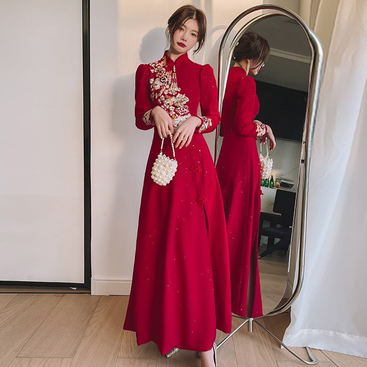 asian prom dresses Custom Made Asian Burgundy off Shoulder Ball Gown Prom Dress