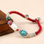 Wax String with Pearl Jade Turquoise Beads Bracelet