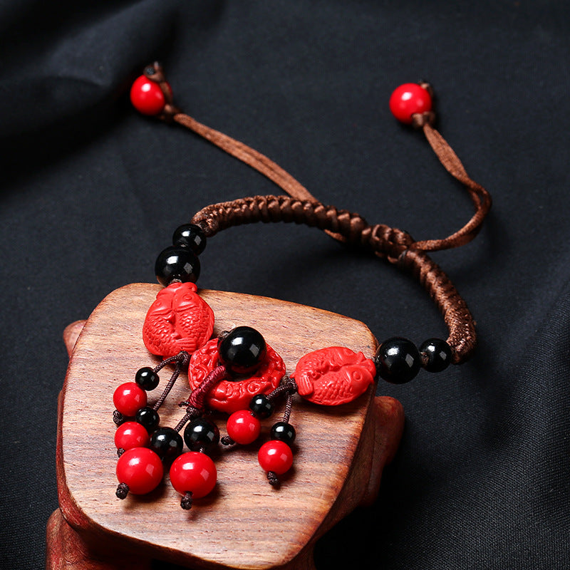 2 Fishs Pendant Handmade Wax String Bracelet – IDREAMMART