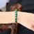 Bracelet chaîne en cire de pierres turquoises fait à la main