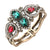 Green & Red Gems Crown-shaped Bracelet