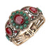 Bracelet de style bohème à pierres précieuses vertes et rouges
