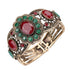 Bracciale stile Boho con gemme verdi e rosse