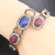 Bracciale retrò con gemme blu e rosse