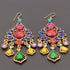 Boucles d'oreilles Cheongsam assorties de pierres précieuses de style chinois