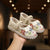 Traditional Girls' Chinese Embroidery Shoes Dancing Shoes with Frog Button