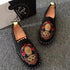 God of Wealth Embroidery Traditional Chinese Casual Shoes Loafers