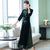 Long Sleeve Cheongsam Top Retro Floral Velvet Ao Dai Dress