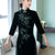 Long Sleeve Cheongsam Top Retro Floral Velvet Ao Dai Dress