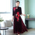 Keyhole Neck Cheongsam Top Retro Floral Velvet Ao Dai Dress