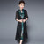 Keyhole Neck Knee Length Floral Cheongsam Mother Dress with Shawl