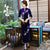 Vestido de madre cheongsam de terciopelo con lentejuelas florales de media manga hasta el té