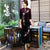 Half Sleeve Floral Sequins Tea Length Velvet Cheongsam Mother Dress