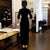 Half Sleeve Floral Sequins Full Length Thick Velvet Cheongsam Mother Dress