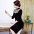 Knee Length Velvet Cheongsam Mother Dress with Sequins